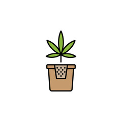 pot, marijuana outline icon. Can be used for web, logo, mobile app, UI, UX on white background