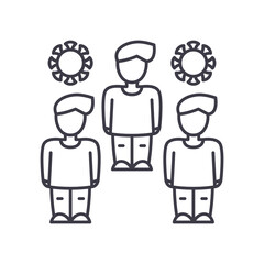 Covid pandemic icon, linear isolated illustration, thin line vector, web design sign, outline concept symbol with editable stroke on white background.