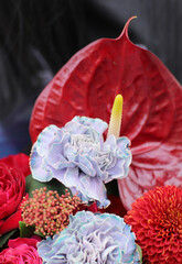 Flower composition. Macro photo. Wedding decor. A Beautiful bouquet of fresh flowers.