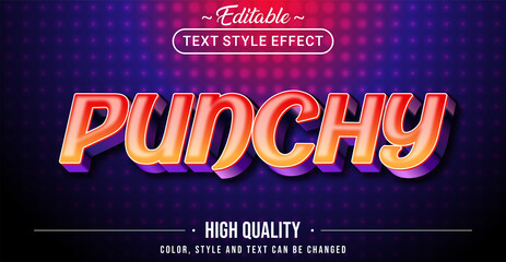 Editable text style effect - Punchy text style theme.