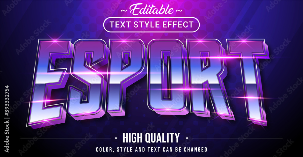 Poster editable text style effect - stylish gaming esport text style.