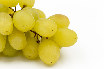 Grape branch, close-up, on a white background