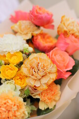 Flower composition. Macro photo. Wedding decor. A Beautiful bouquet of fresh flowers.