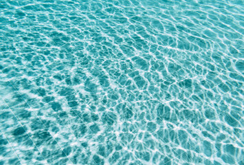 Clean water surface in swimming pool