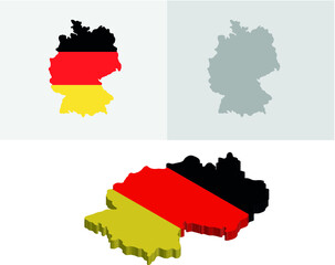 Obraz premium 3D and Flat Germany map