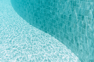 Clean water surface in swimming pool