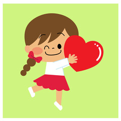 ハートを持っている女の子