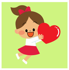 ハートを持っている女の子