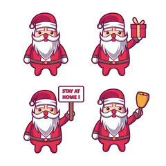 Santa Claus Cartoon Character Illustration Set