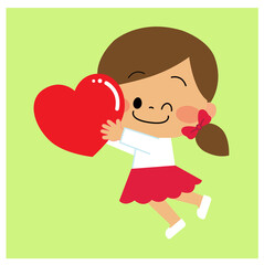 ハートを持っている女の子