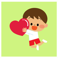 ハートを持っている男の子