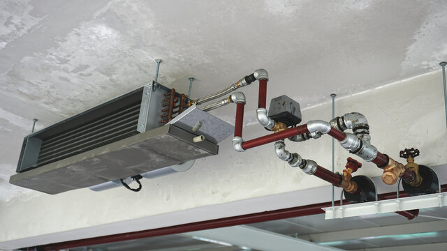 Connecting flexible hose and equipment with Fan coil unit for office building air conditioning systems