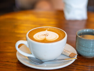 Cappuccino in white cup