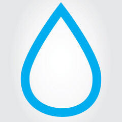 Water drop thin line icon vector isolated on gray background. Contour of water drop icon for web site, app, logo and design template. Water drop vector