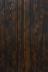 Obraz premium Dark Brown Wooden Planks, Texture. Portrait Orientation