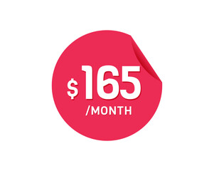 $165 Dollar Month. 165 USD Monthly sticker