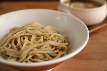 Tsukemen ramen with soup for dipping Japanese food