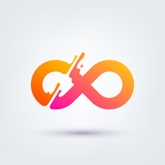 Vector illustration, abstract liquid shape of an infinity symbol, logo design