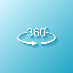 360 degree presentation flat vector blue icon, winter concept illustration in eps 10
