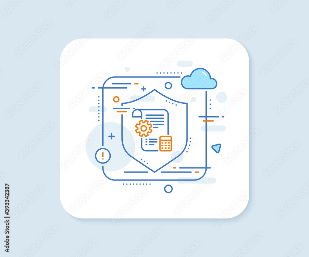 Poster settings blueprint line icon. abstract vector button. engineering cogwheel tool sign. cog gear symbo