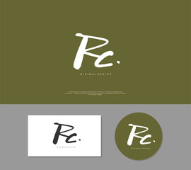 RC Initial handwriting or handwritten logo for identity. Logo with signature and hand drawn style.