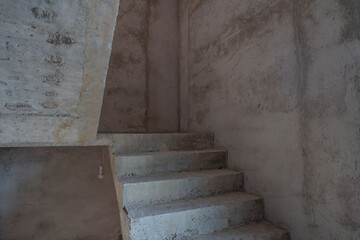 Rough staircase with reinforced concrete structure