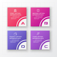 Business infographics template 4 steps with square,Element for design invitations,Vector illustration.