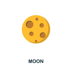 Moon icon. Simple element from halloween collection. Creative Moon icon for web design, templates, infographics and more