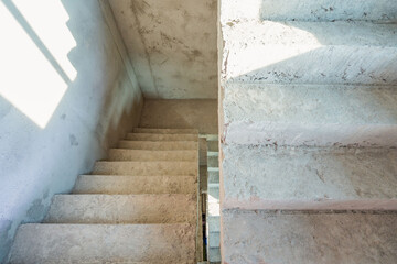 Rough staircase with reinforced concrete structure