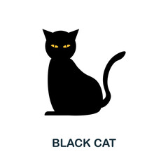 Black Cat icon. Simple element from halloween collection. Creative Black Cat icon for web design, templates, infographics and more