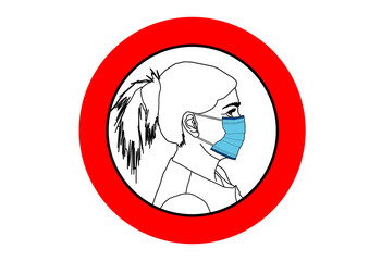 woman in protective mask, coronavirus, quarantine
