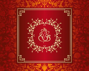 Ganesha, wedding card, royal Rajasthan, India	