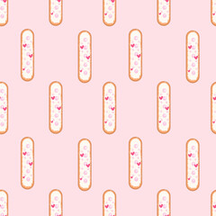 vector seamless pattern with eclairs