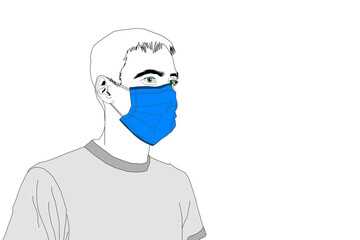 Man in medical face mask. man in protective mask, coronavirus, quarantine