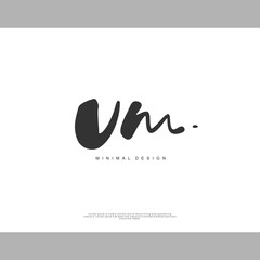 Obraz premium VM Initial handwriting or handwritten logo for identity. Logo with signature and hand drawn style.