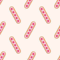 vector seamless pattern with eclairs
