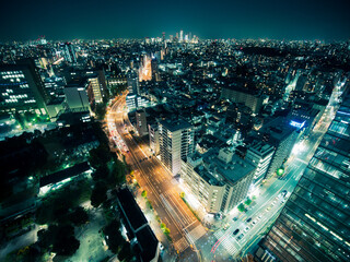東京の夜景　文京シビックセンターからの風景