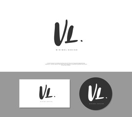 VL Initial handwriting or handwritten logo for identity. Logo with signature and hand drawn style.