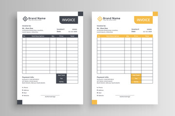 Invoice template vector design