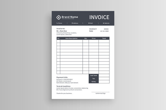 Invoice template vector design