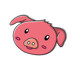 cute pig head illustration, perfect for logos, icons, design elements, stickers and more