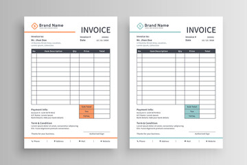 Invoice template vector