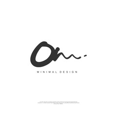 OM Initial handwriting or handwritten logo for identity. Logo with signature and hand drawn style.