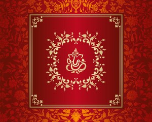 Ganesha, wedding card, royal Rajasthan, India	