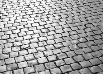 background of the pavement called cobblestones or Sampietrini in