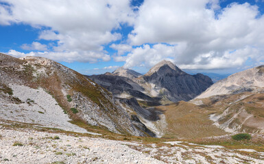 view of the Abruzzo mountains near the famous Gran Sasso Monte d