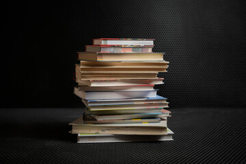 stack of books isolated with copy space design, knowledge wisdom learning at school