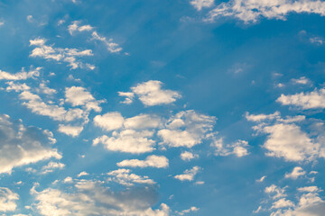 The sky is blue with clouds, beautiful by nature. Cloudy sky abstract background