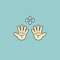Hand wash flat vector icon. Clean hands flat vector icon	