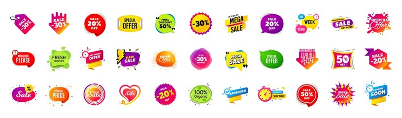 Best discount offer banners. Price deal sale stickers. Black friday special offer tags. Sale bubble coupon. Promotion discount banner templates design. Buy offer sticker. Super deal set. Vector
